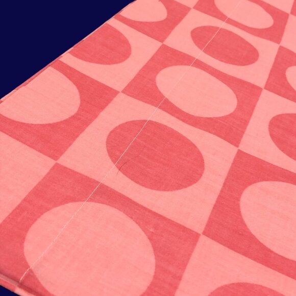 Vintage 70s Truprest CONCORD BLOCK Pink Pillowcase SINGLE: Mod Geometric Pattern - Picture 8 of 11